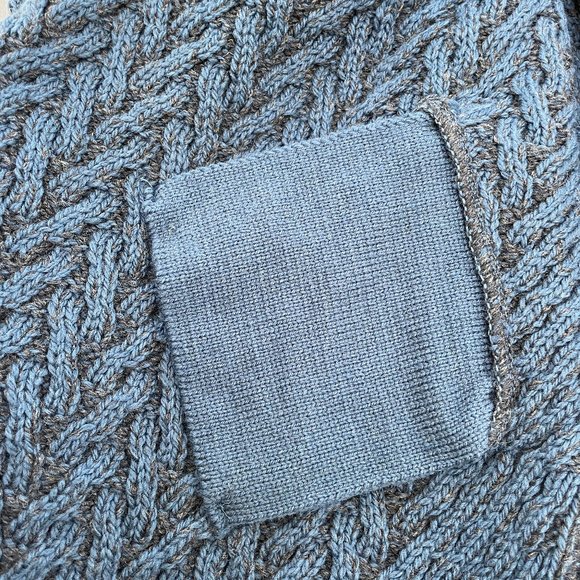NEW Aran Crafts Ireland 100% Merino Wool Double Knit Cardigan Womens XL Pockets - Picture 9 of 9